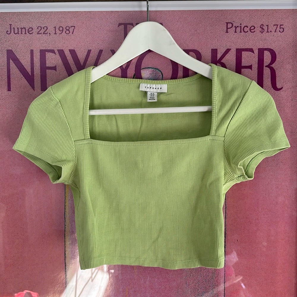 TOPSHOP SQUARE NECK CROPPED TEE